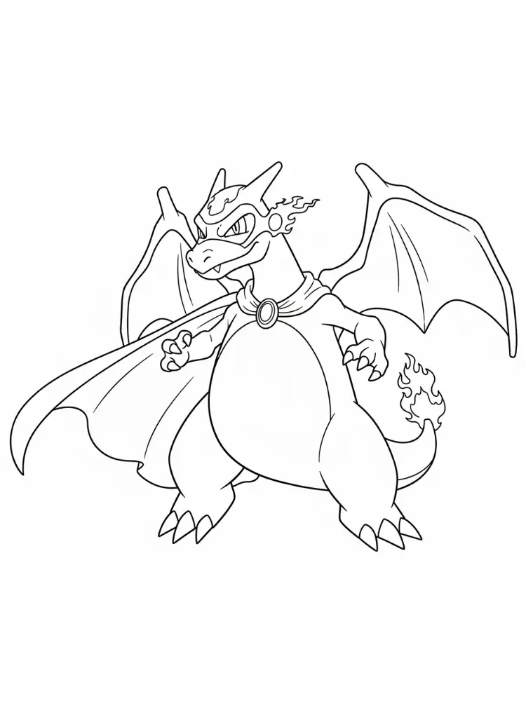 Charizard kleurplaat 9 charizard als superheld met cape kleurplaat