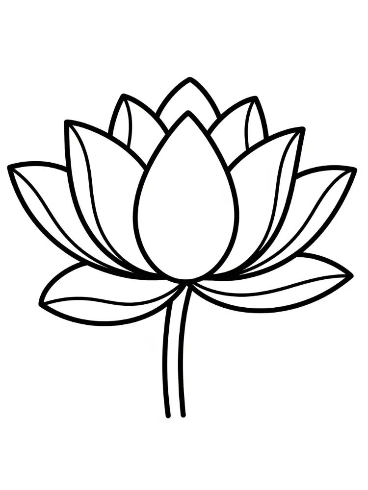 Lotus Kleurplaat 10 eenvoudige lotusbloem tekening kleurplaat