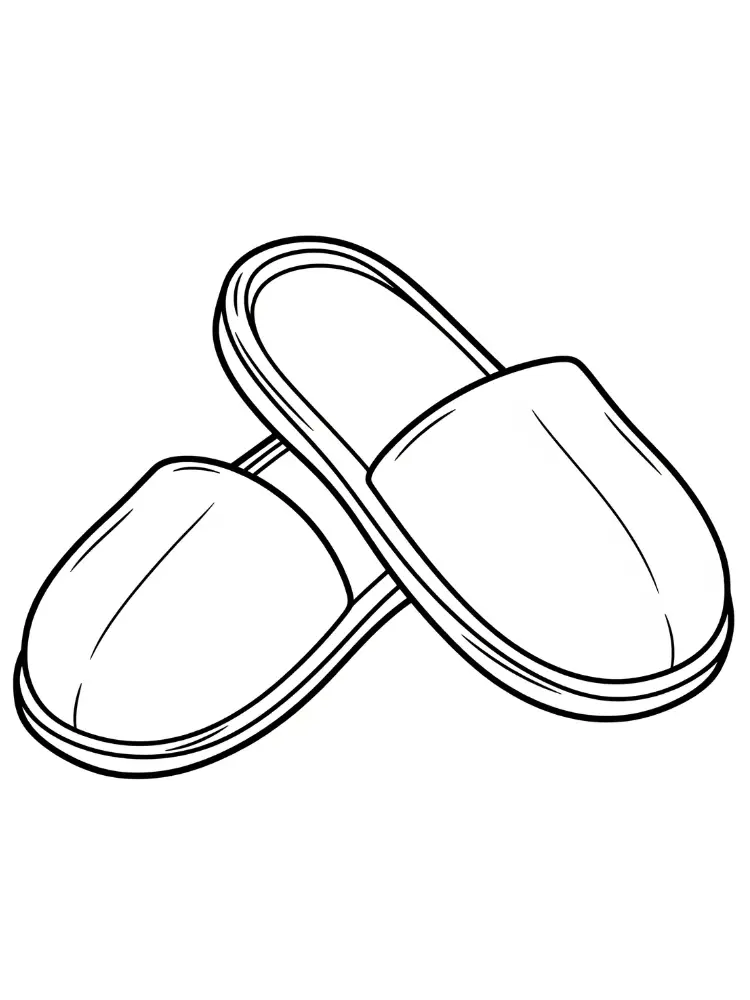 Kleurplaat Slippers 10 eenvoudige sloffen tekening kleurplaat