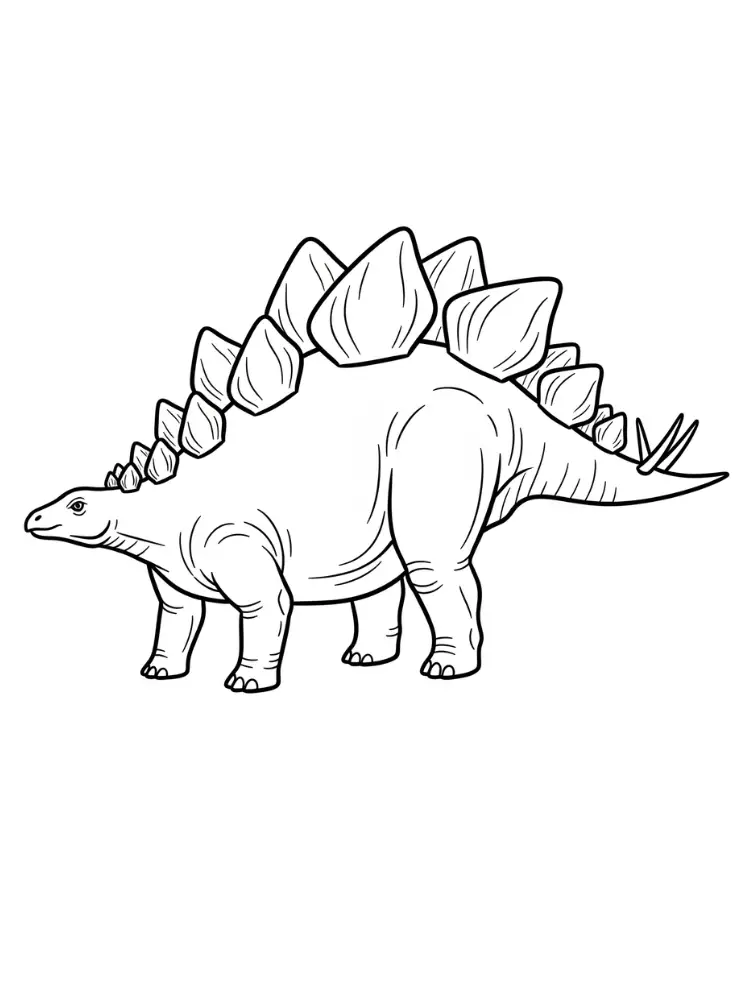Kleurplaat Stegosaurus 8 eenvoudige stegosaurus om in te kleuren kleurplaat