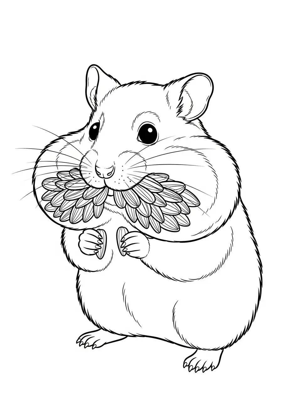 Kleurplaat Hamster 10 hamster wangzakken vol pitten kleurplaat