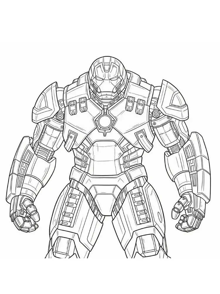 Kleurplaat Iron Man 8 hulkbuster armor ironman kleurplaat