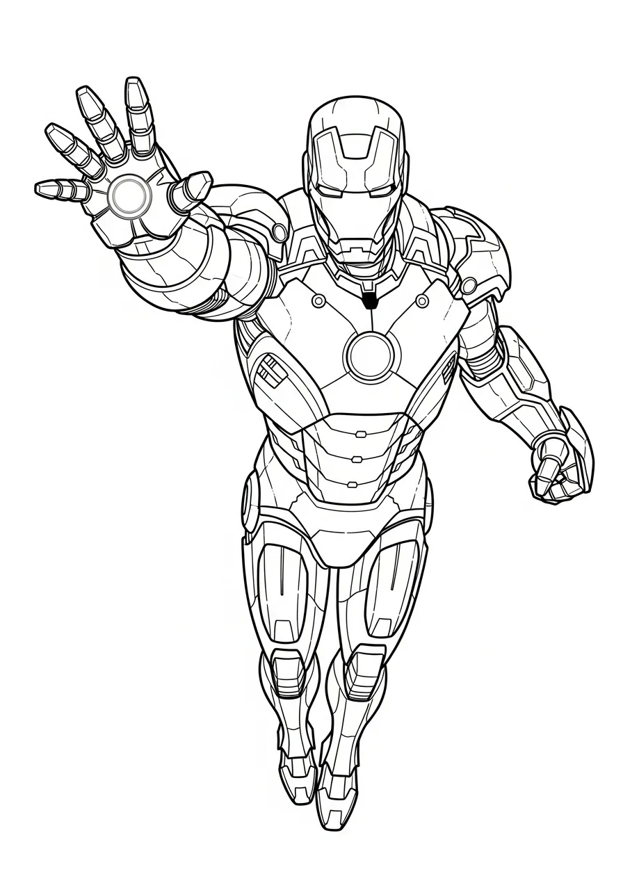 iron man klaar om te redden Kleurplaat