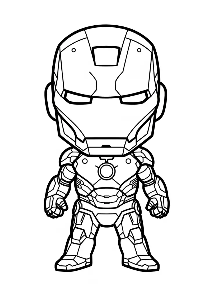 Kleurplaat Iron Man 9 ironman chibi robot kleurplaat