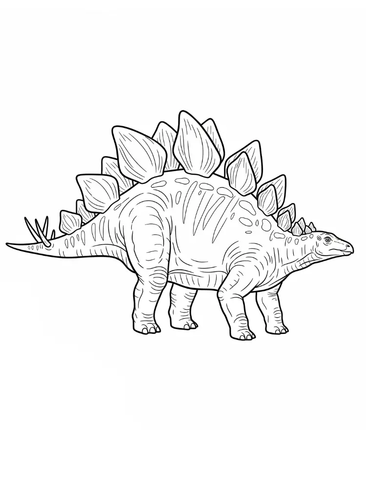 Kleurplaat Stegosaurus 10 klassieke stegosaurus zijaanzicht kleurplaat