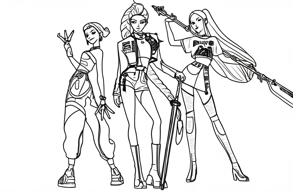 Kleurplaat Kpop Demon Hunters 8 kleurplaat Kpop Demon Hunters