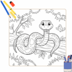 Kleurplaat Slang thumbnail