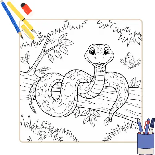 Kleurplaat Slang thumbnail