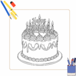 kleurplaat verjaardagstaart 6 kleurplaat verjaardagstaart thumbnail