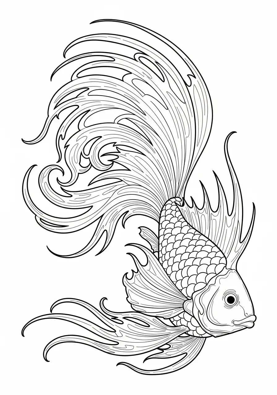 luxe betta vinnen ornament kleurplaat