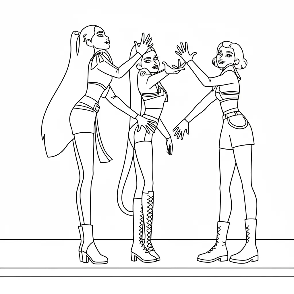 Kleurplaat Kpop Demon Hunters 8 magische k pop danspose kleurplaat