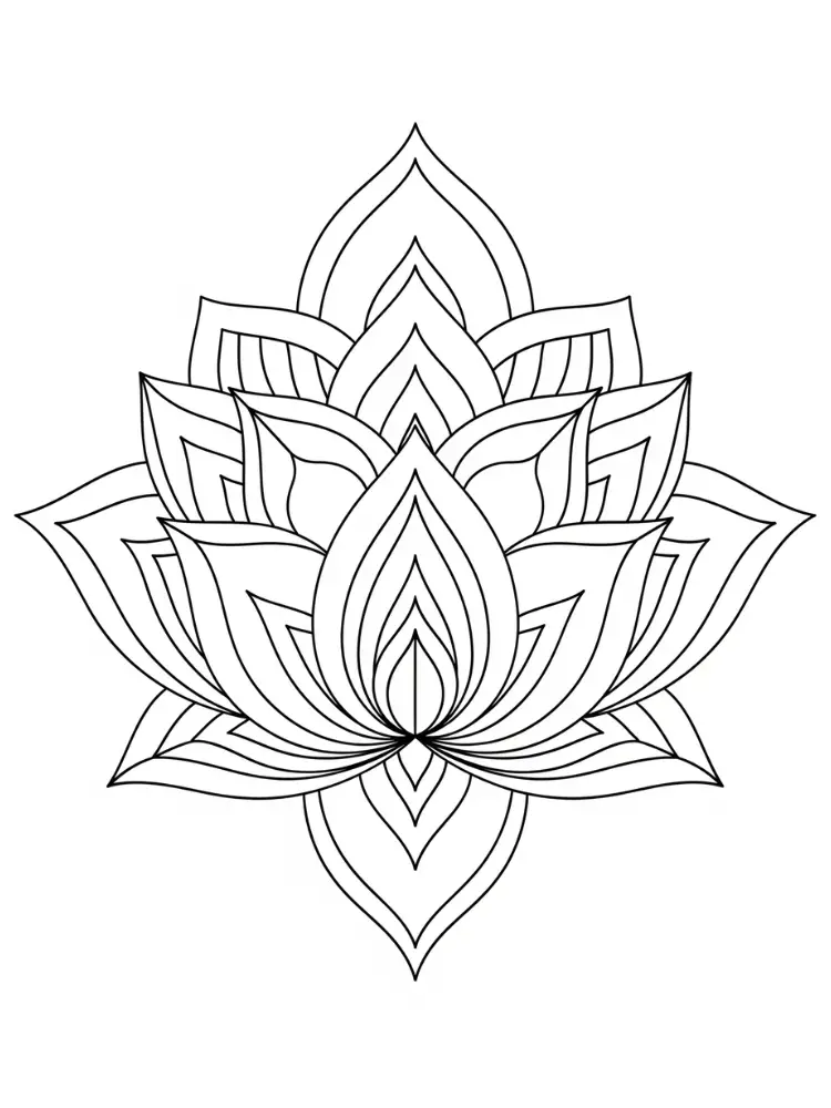 Lotus Kleurplaat 17 mandala lotus symmetrisch kleurplaat