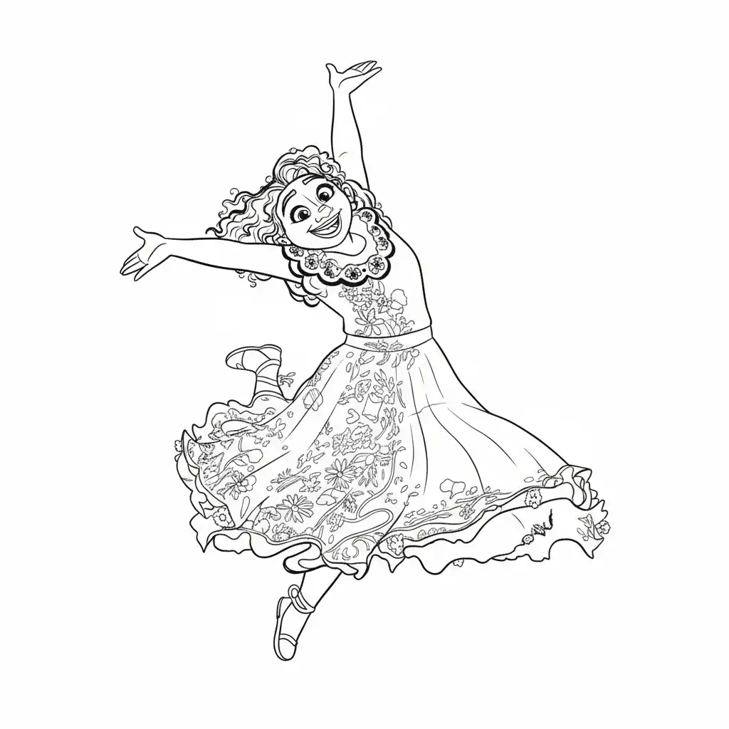 mirabel vrolijk springend kleurplaat