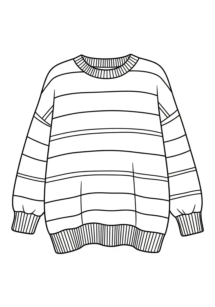 oversized gestreepte comfort trui kleurplaat