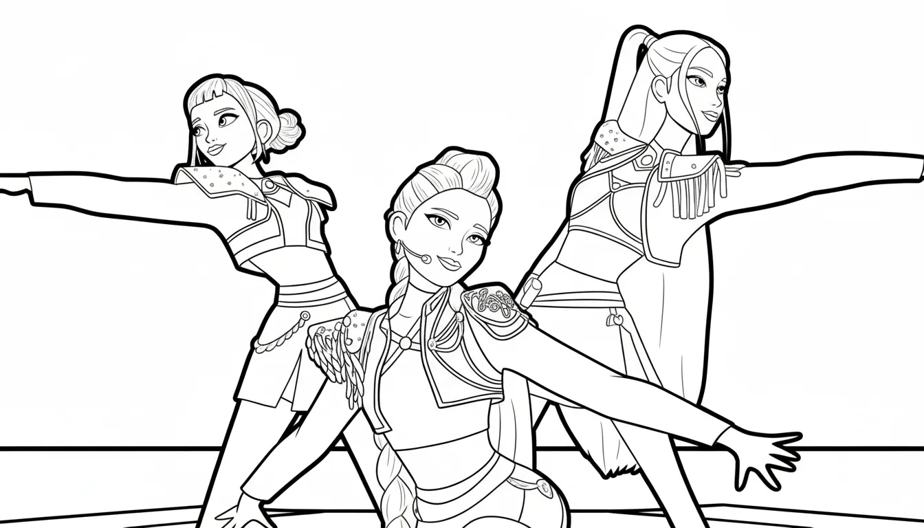 Kleurplaat Kpop Demon Hunters 10 showtijd dans met passie kleurplaat