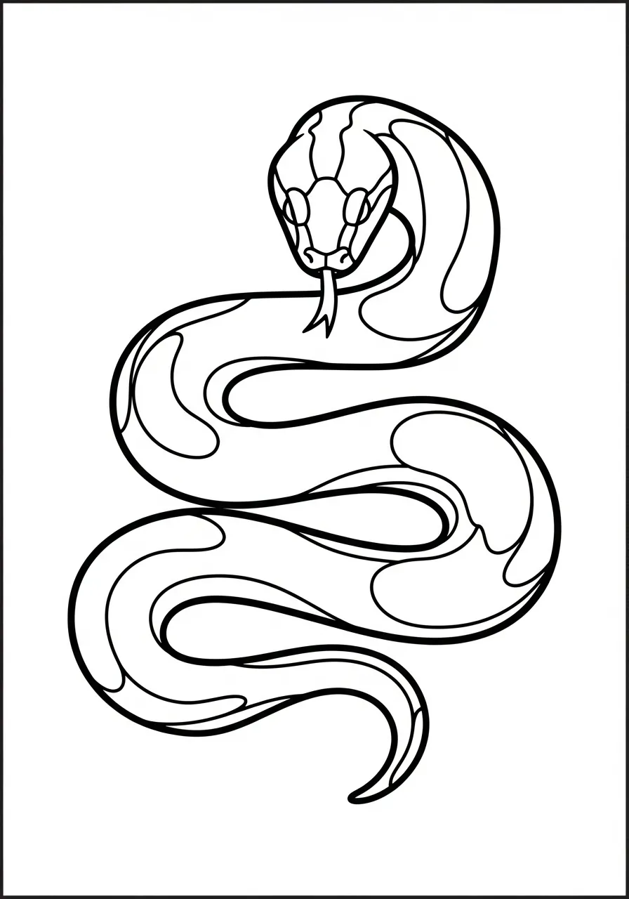 sierlijke slang in bochten kleurplaat