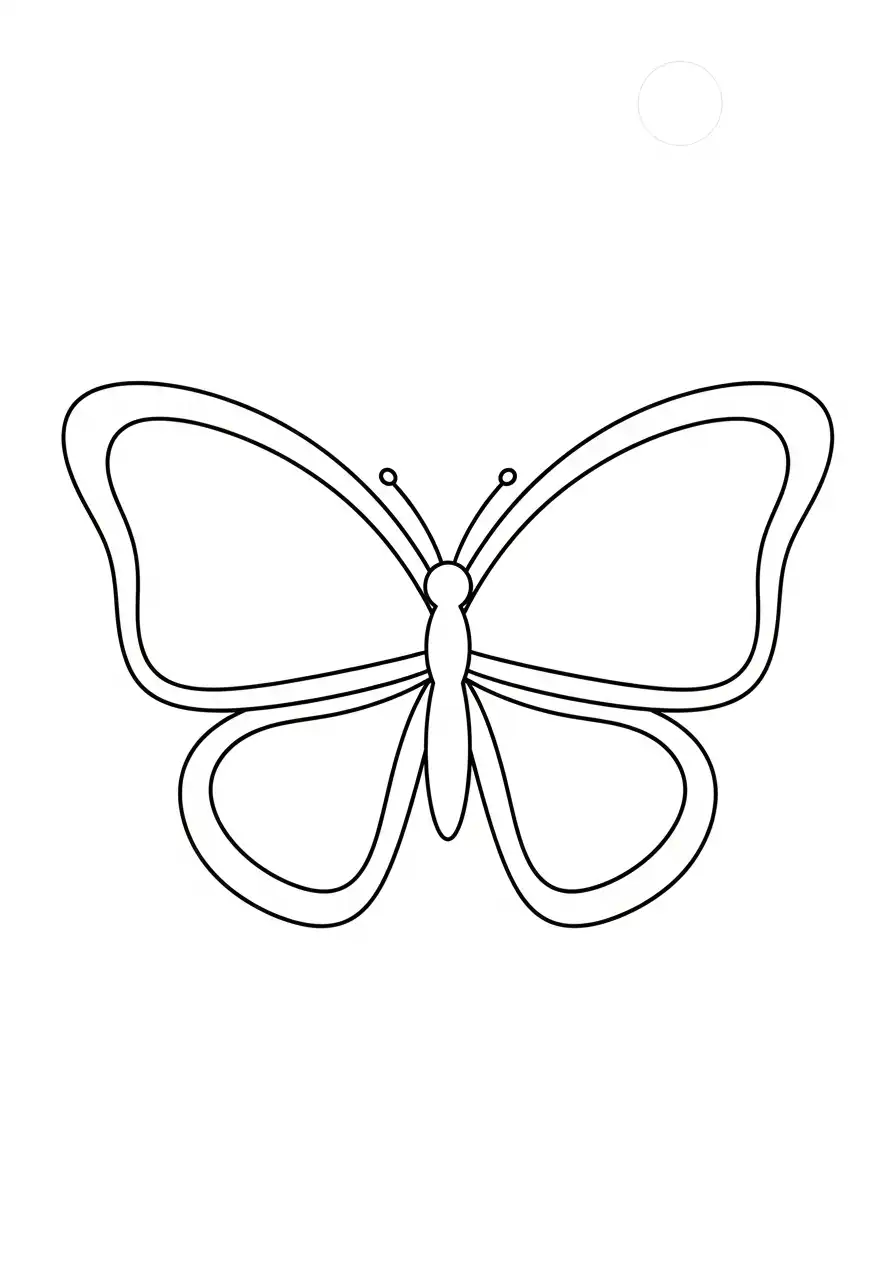 simpele symmetrische vliegende vlinder kleurplaat