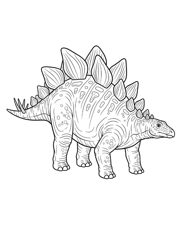 Kleurplaat Stegosaurus 20 stegosaurus met ronde vlekken kleurplaat