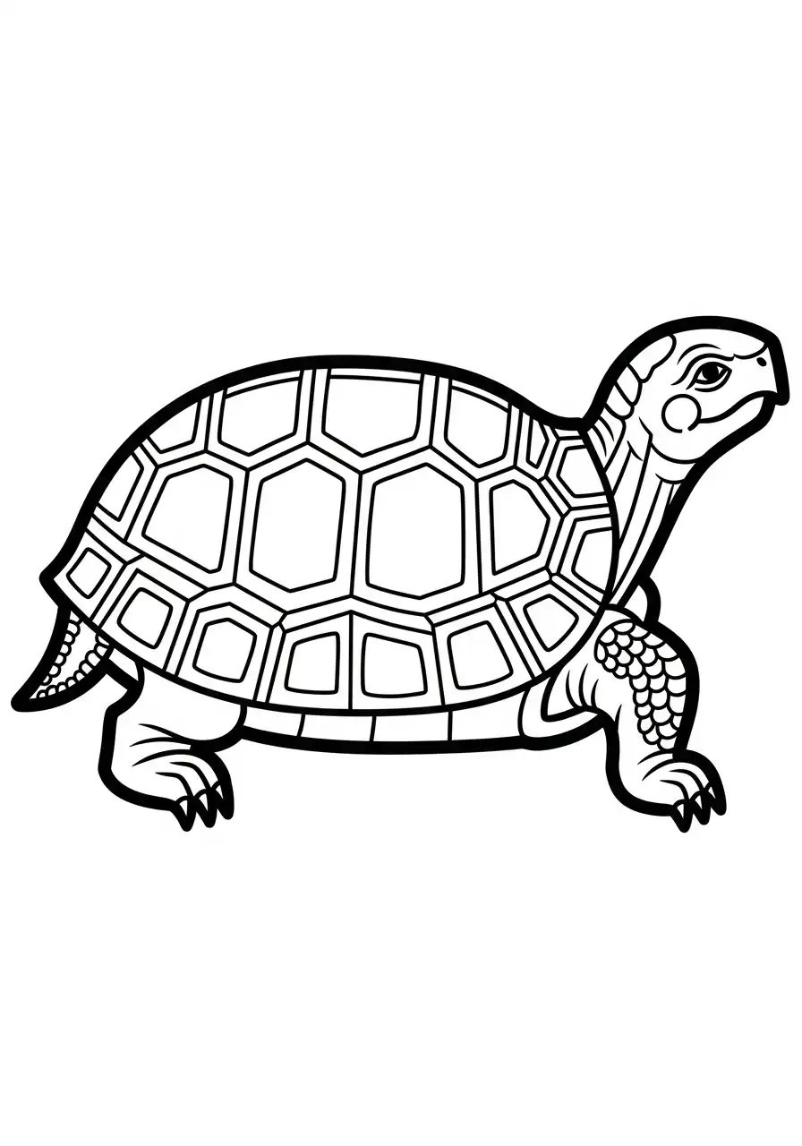 stevige schildpad zijaanzicht patroon kleurplaat