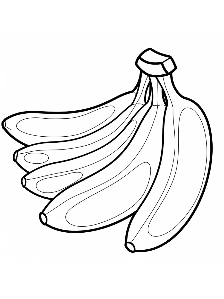Banaan Kleurplaat 16 tros bananen simpel ontwerp kleurplaat