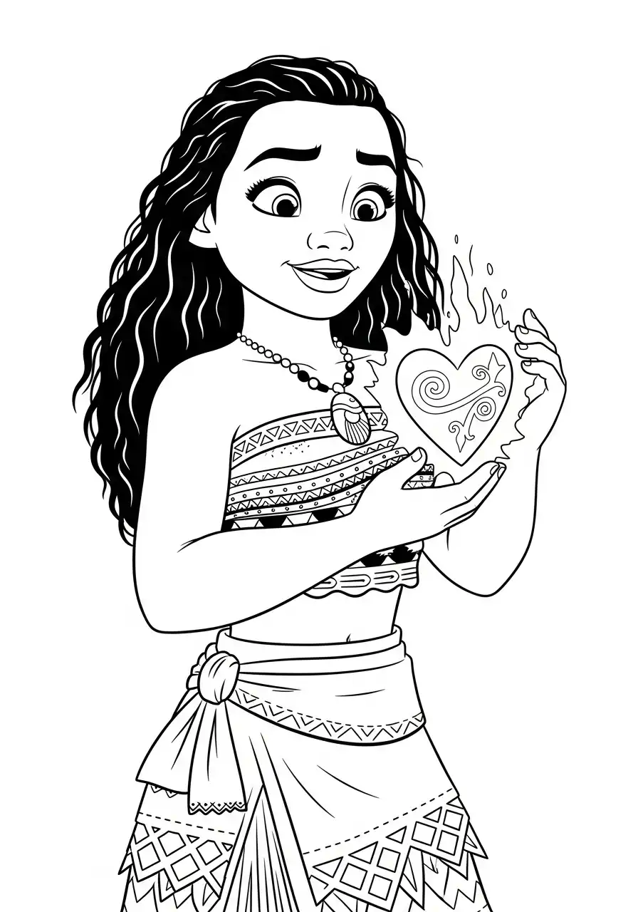 Vaiana kleurplaat 9 vaiana hart van te fiti magie kleurplaat