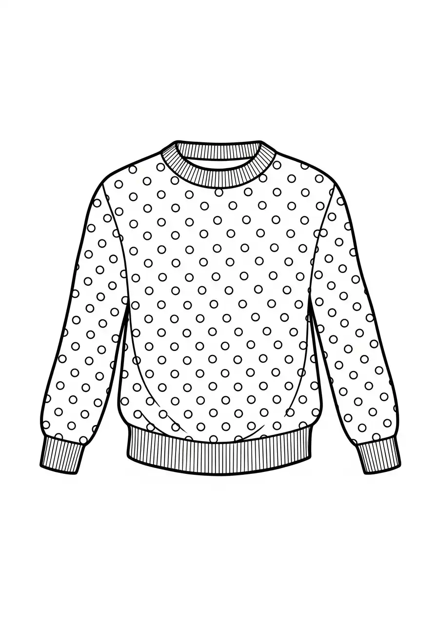 vrolijke stippen polka dot trui kleurplaat