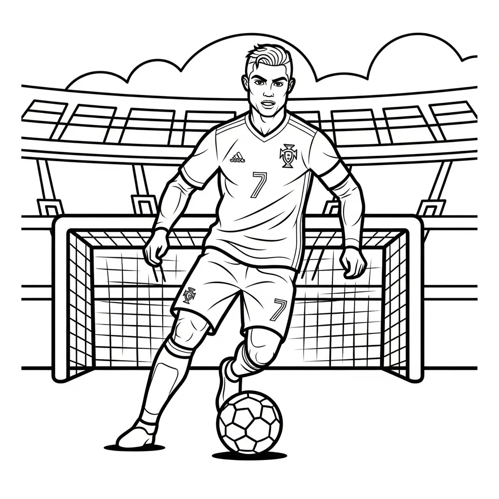 Cristiano ronaldo kleurplaat 3