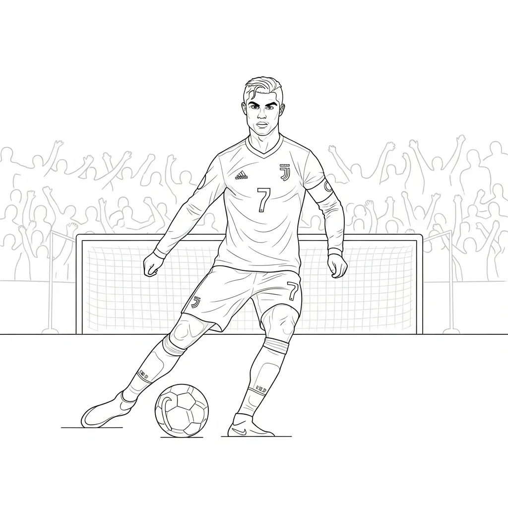 Cristiano ronaldo kleurplaat 4