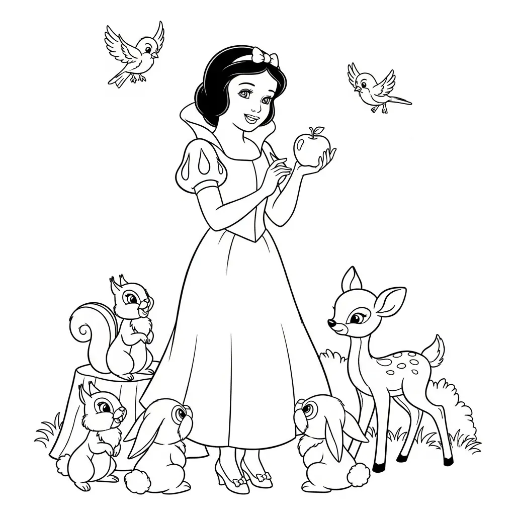 Dibujo para colorear Princesas Disney 8 Dibujo de Princesas Disney para colorear