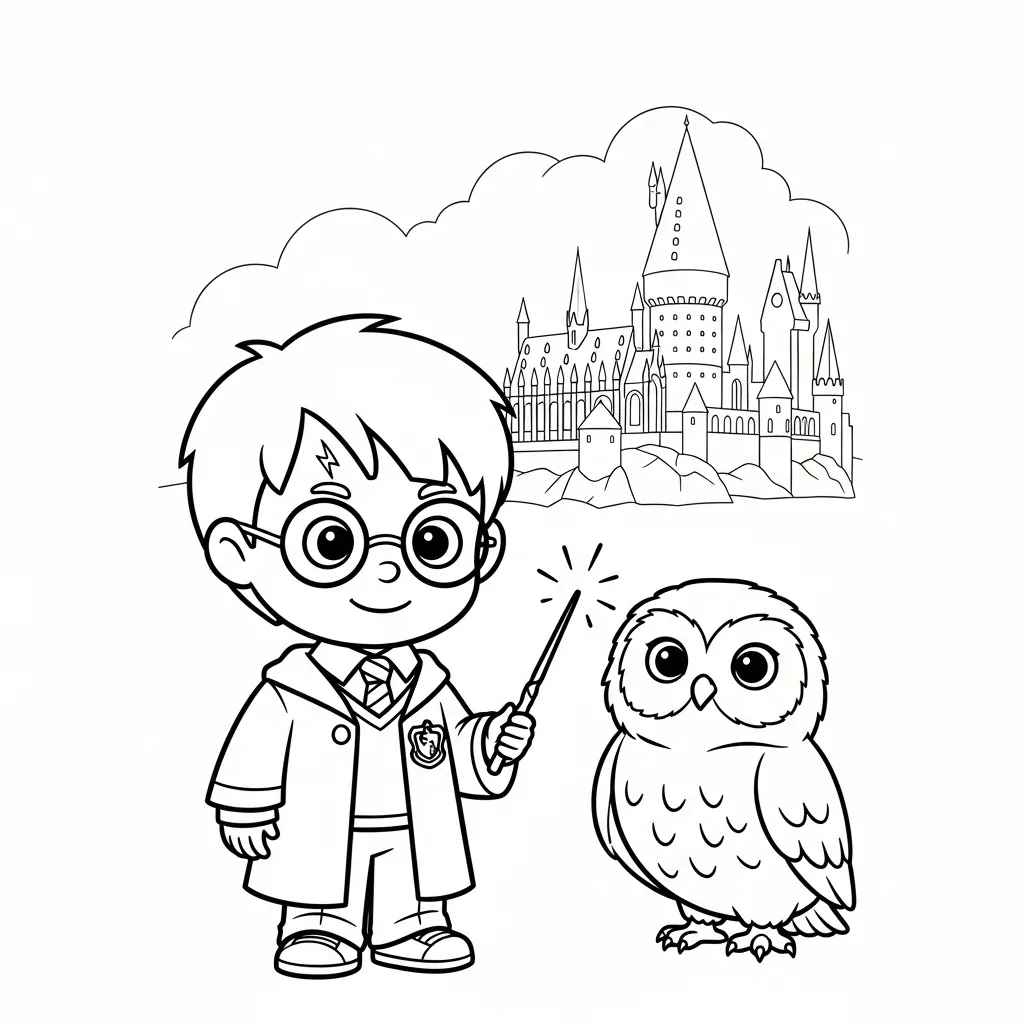 Harry Potter kleurplaat 1