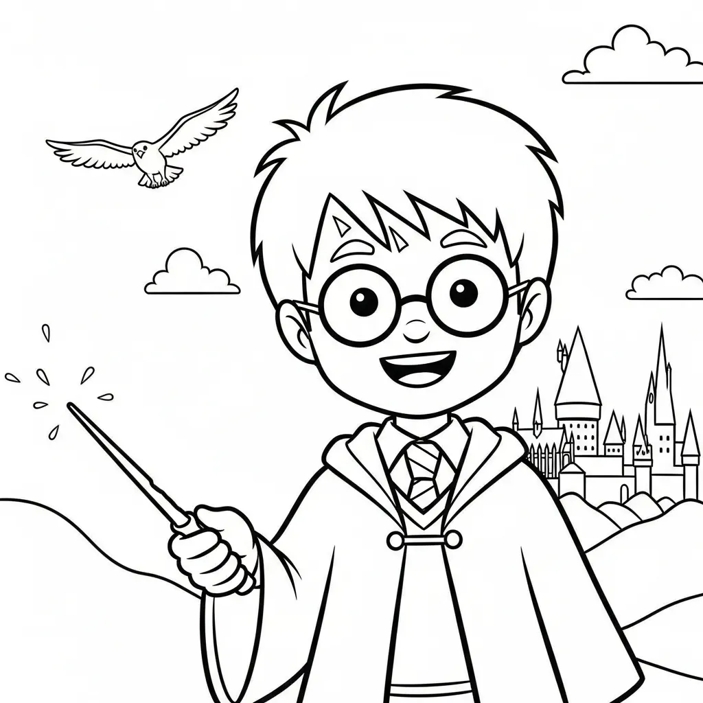 Harry Potter kleurplaat 2