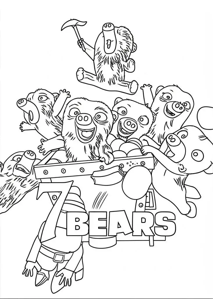Kleurplaat 7 Bears 23 Kleurplaat 7 Bears 15