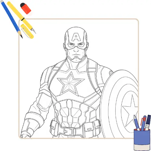 Kleurplaat Captain America thumbnail