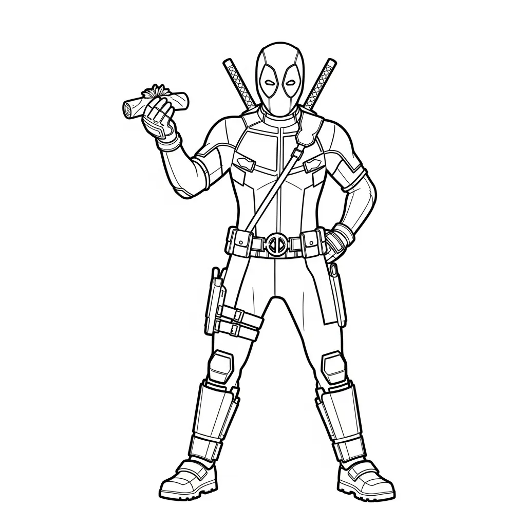 Kleurplaat Deadpool 11 Kleurplaat Deadpool 3