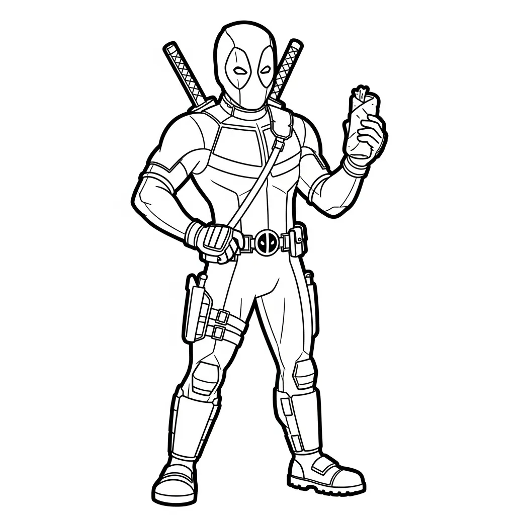 Kleurplaat Deadpool 12 Kleurplaat Deadpool 4