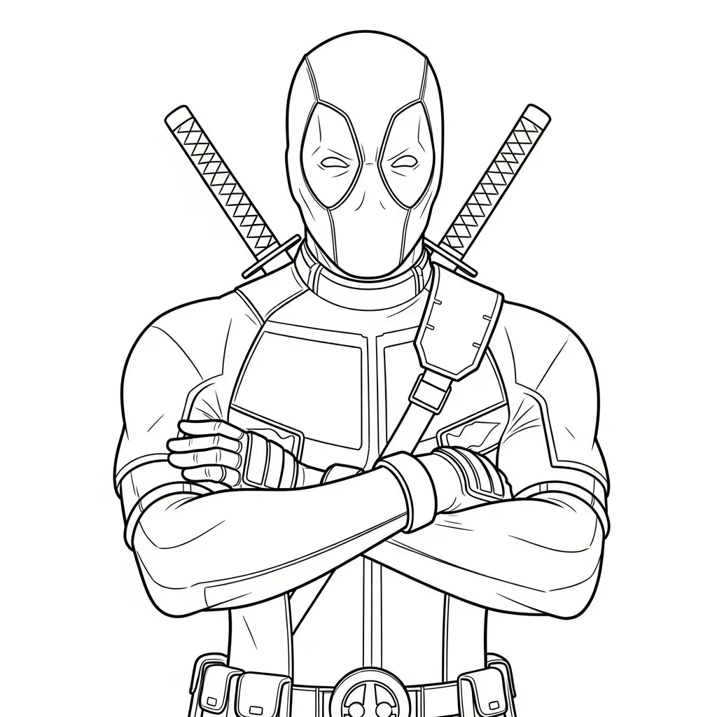 Kleurplaat Deadpool 8 Kleurplaat Deadpool