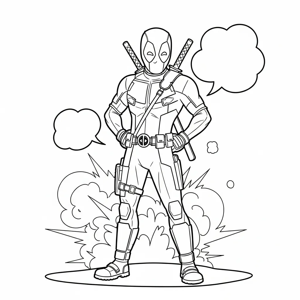 Kleurplaat Deadpool 9 Kleurplaat Deadpool 1