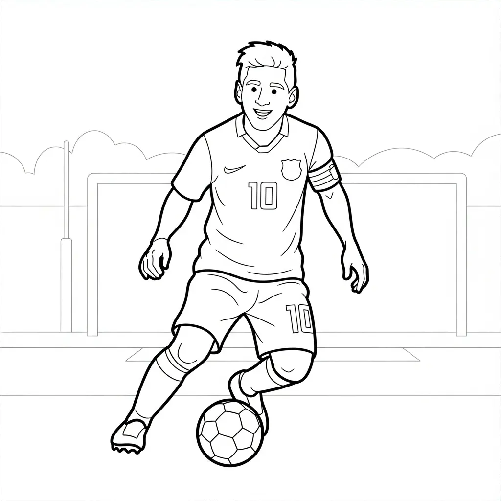 Kleurplaat Lionel Messi 2