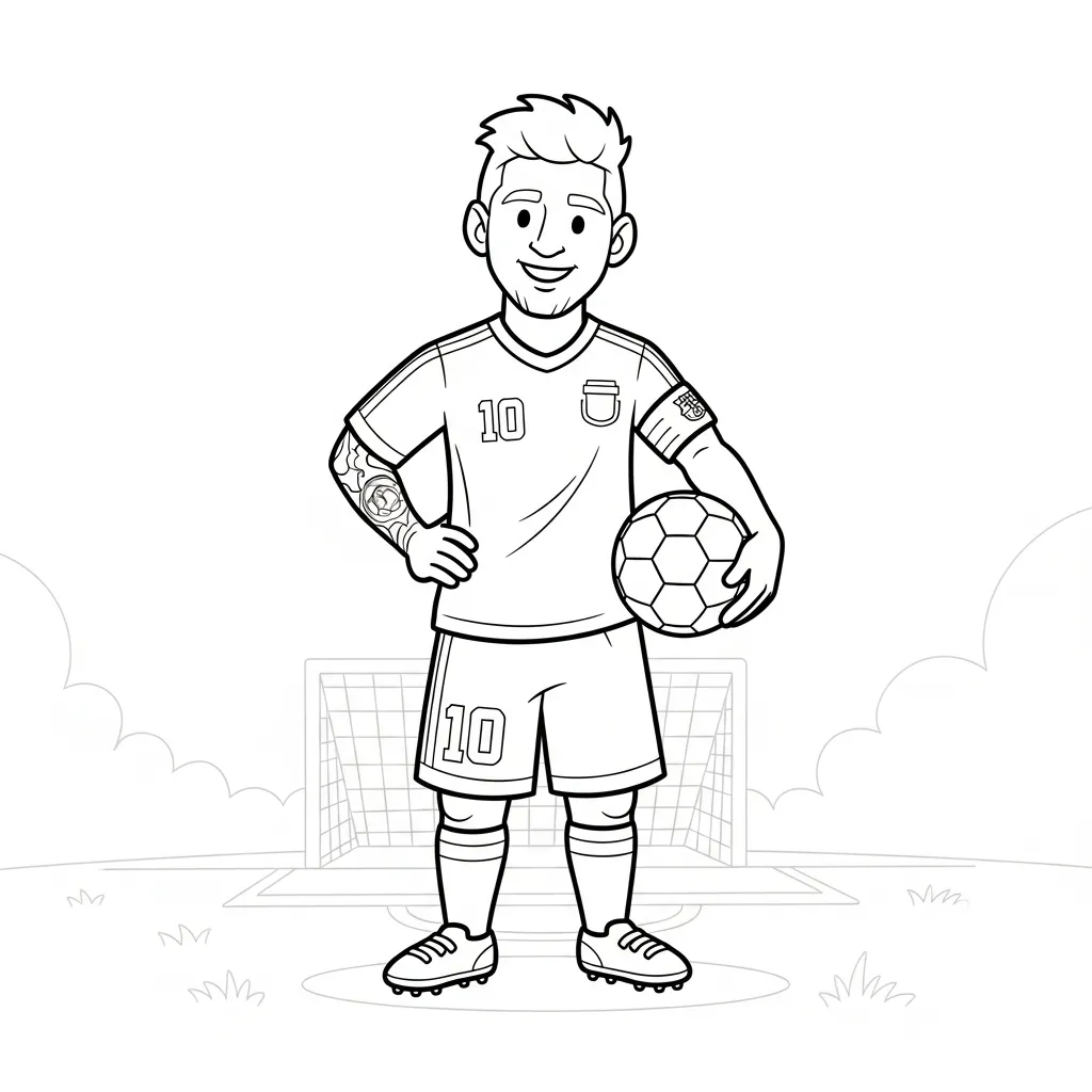 Kleurplaat Lionel Messi 3