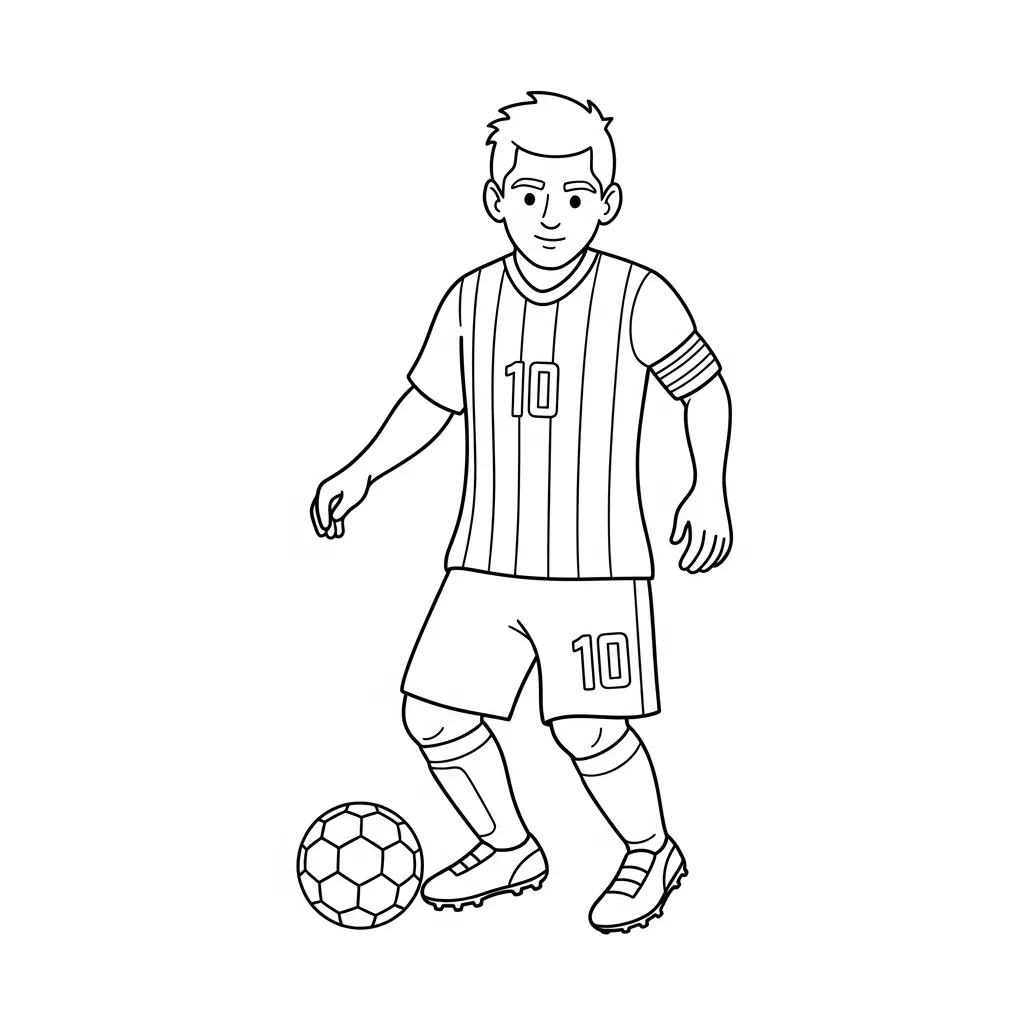Kleurplaat Lionel Messi 4