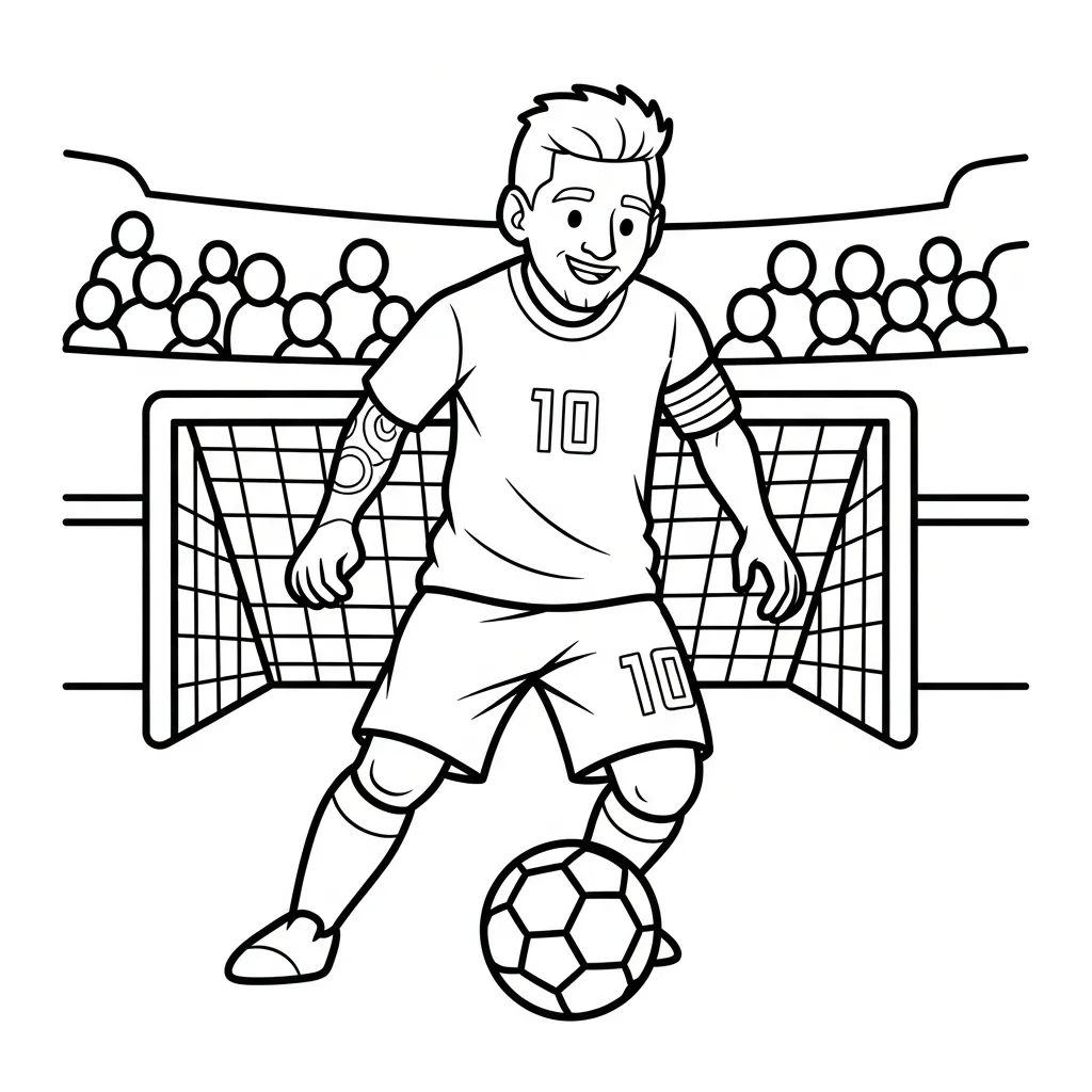 Kleurplaat Lionel Messi