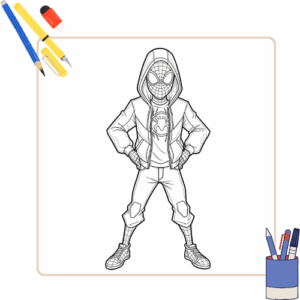 Kleurplaat Miles Morales