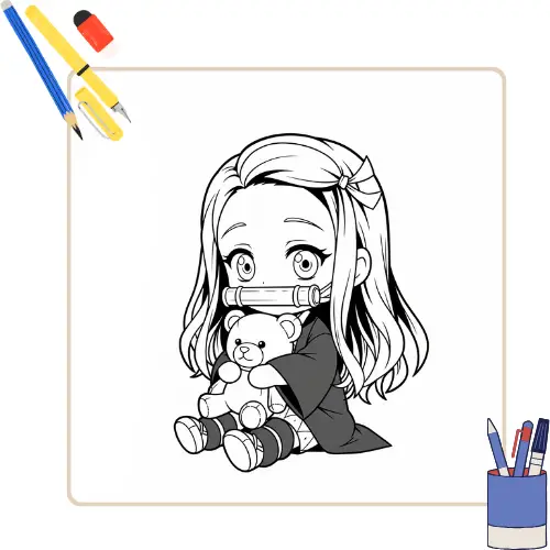 Kleurplaat Nezuko thumbnail