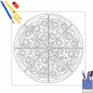 kleurplaat Pizza