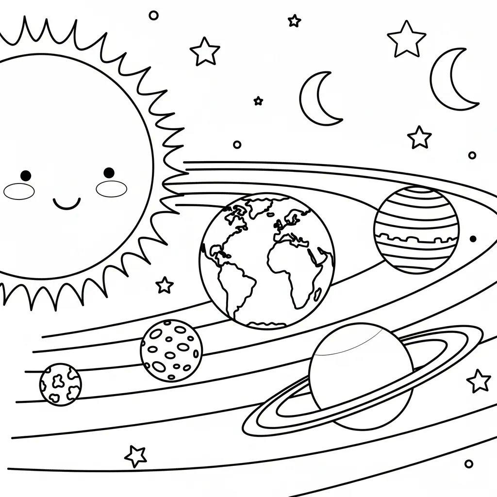 Kleurplaat Planeten 2