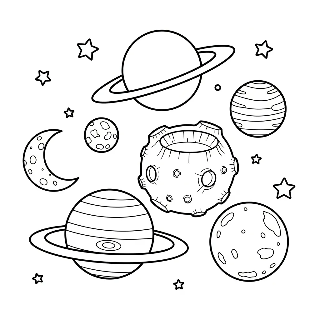 Kleurplaat Planeten 3