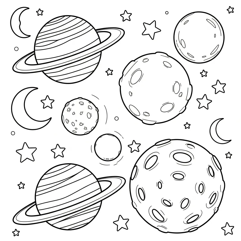 Kleurplaat Planeten