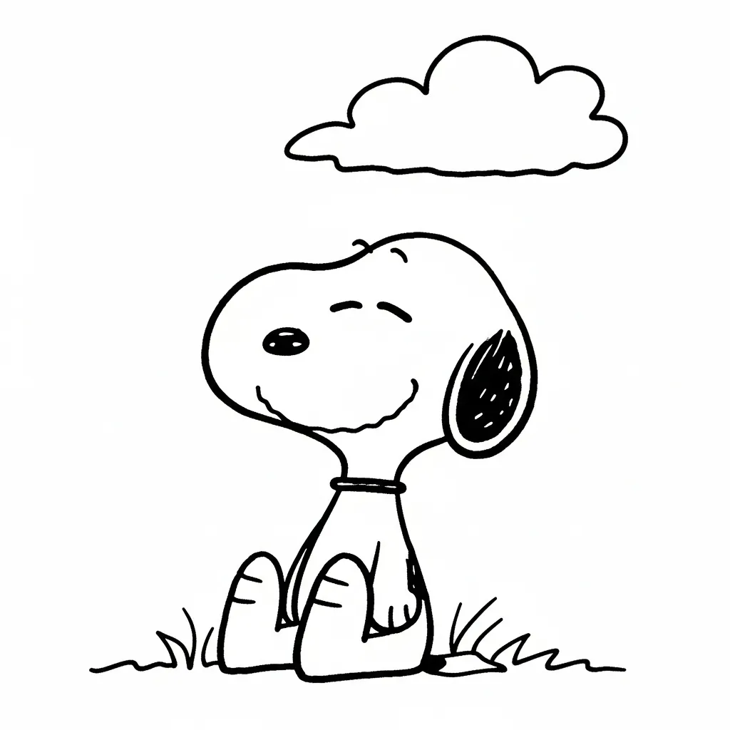 Kleurplaat Snoopy 2