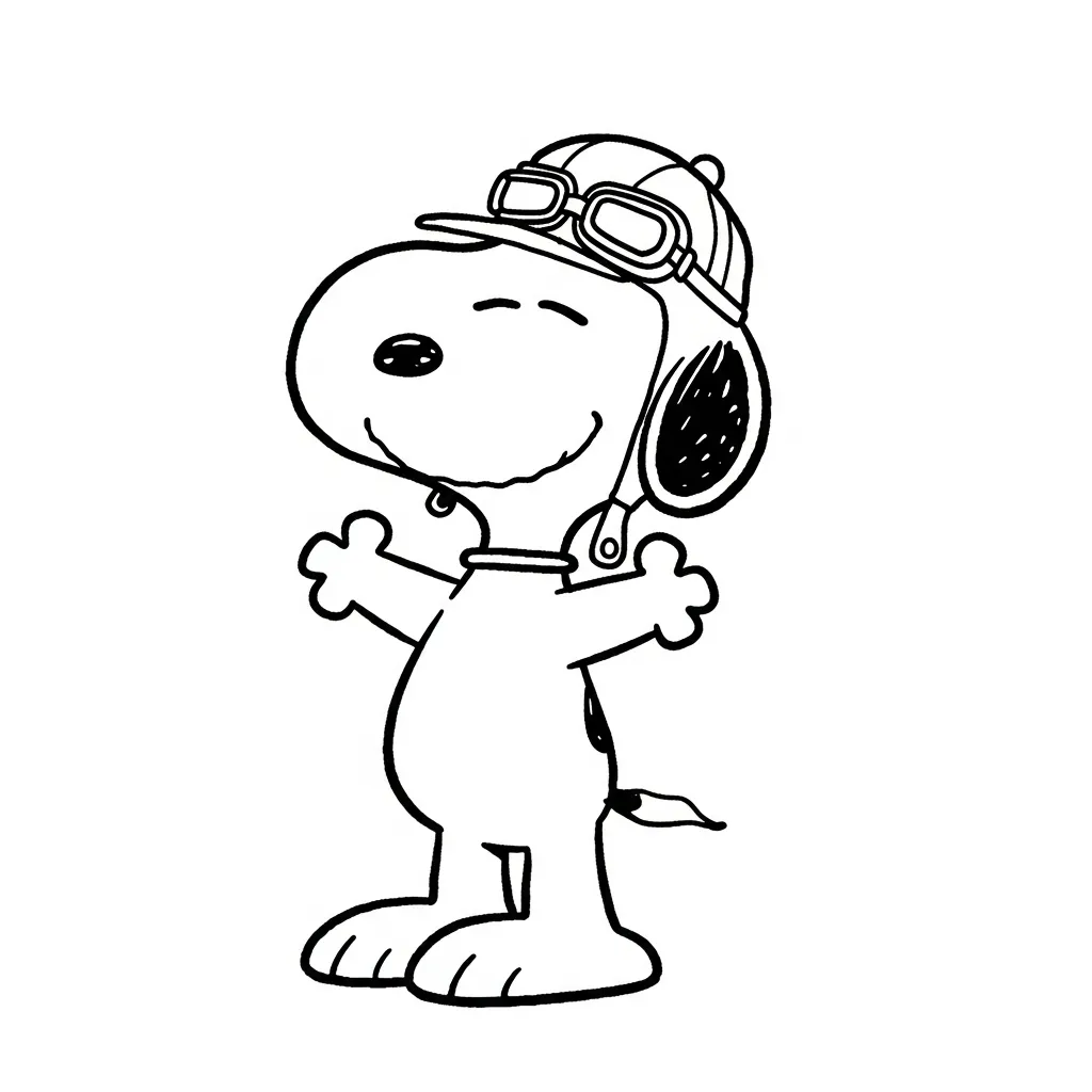 Kleurplaat Snoopy 4