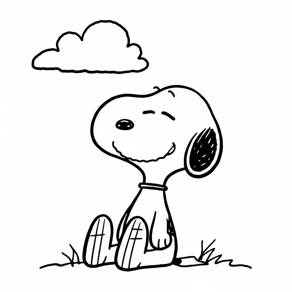 Kleurplaat Snoopy 5